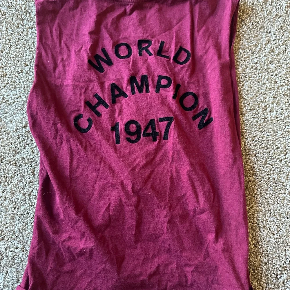 Dior Burgundy Sleeveless Tank Top - Picture 2 of 4